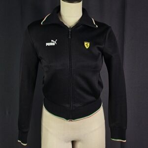 Puma Scuderia Ferrari full-zip track jacket in black with an Italian flag tri